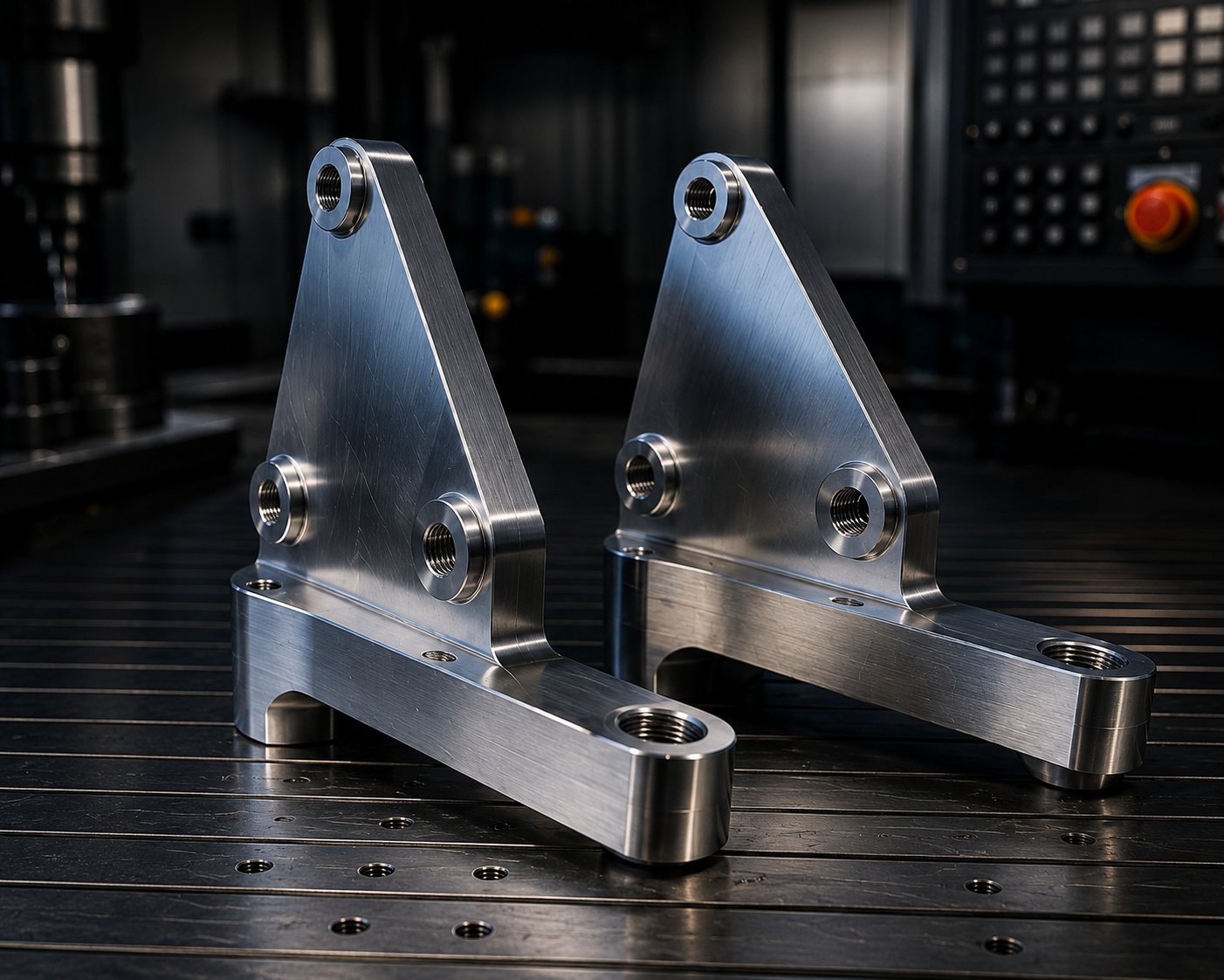 Pair of precision-machined mounting brackets