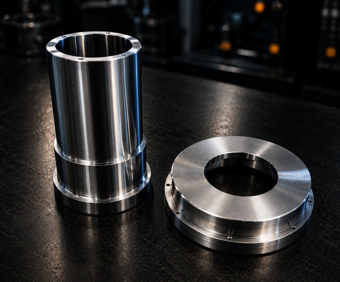 Cylindrical housing and matching flange